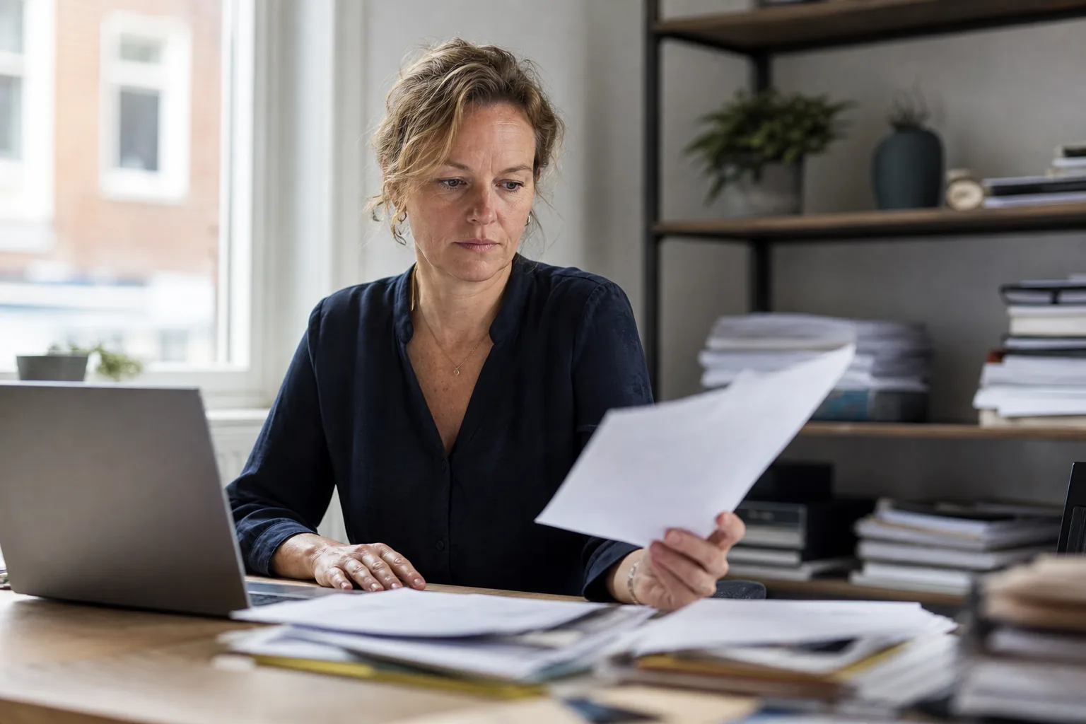 Administratief werk op een klein Nederlands kantoor. Beeld bij het artikel: Verandert e-facturatie met Peppol en instant betalingen de manier waarop je facturen opvolgt?