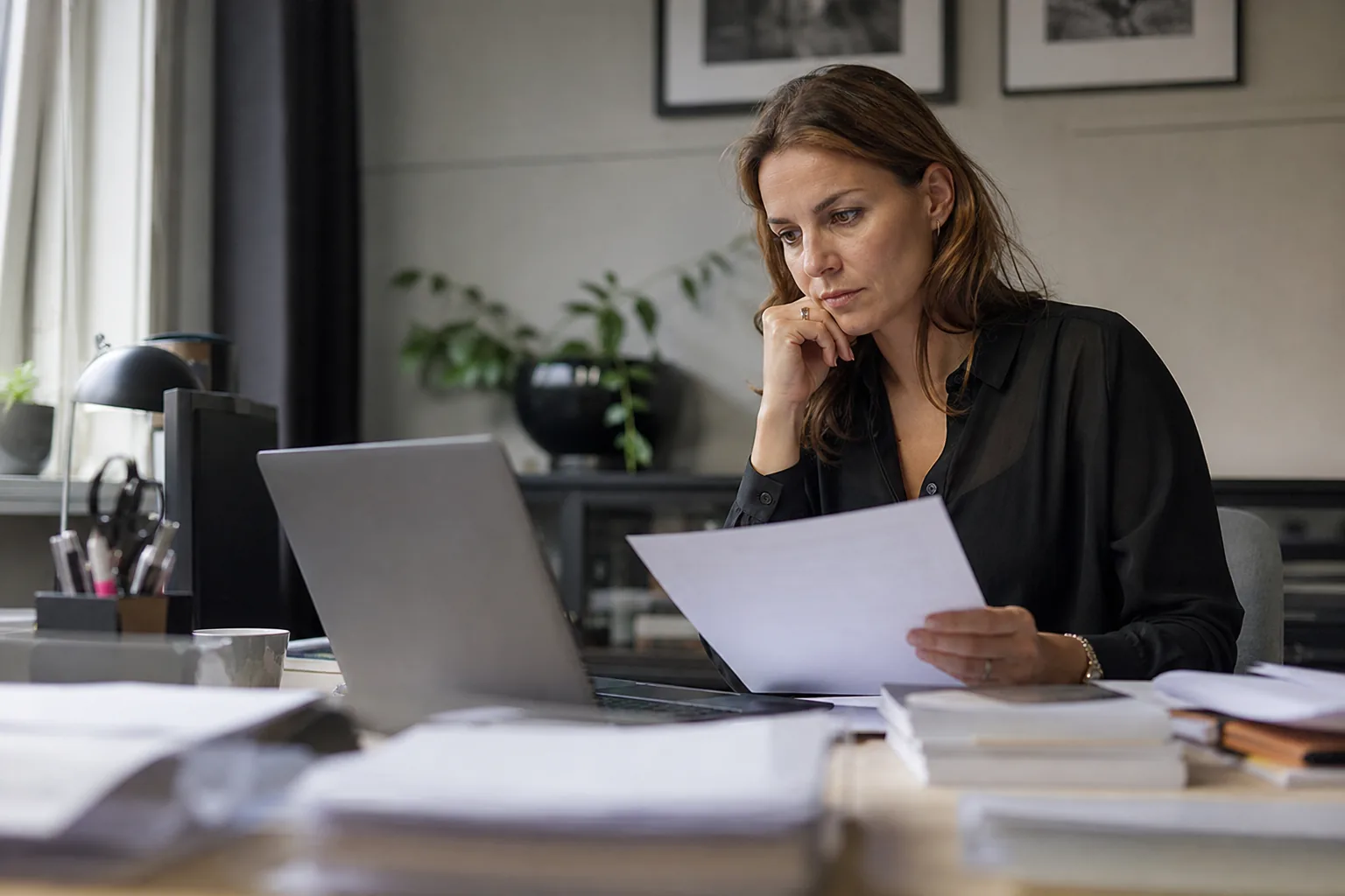 Administratief werk op een klein Nederlands kantoor. Beeld bij het artikel: Waarom blijven je openstaande facturen liggen en welke fouten maak je bij het opvolgen?