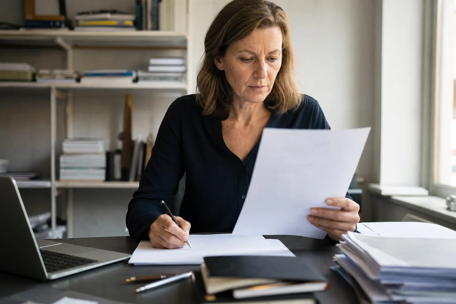 Administratief werk op een klein Nederlands kantoor. Beeld bij het artikel: Hoe zet je een herinneringsroute op die je factuur betaald krijgt zonder je klant te verliezen?