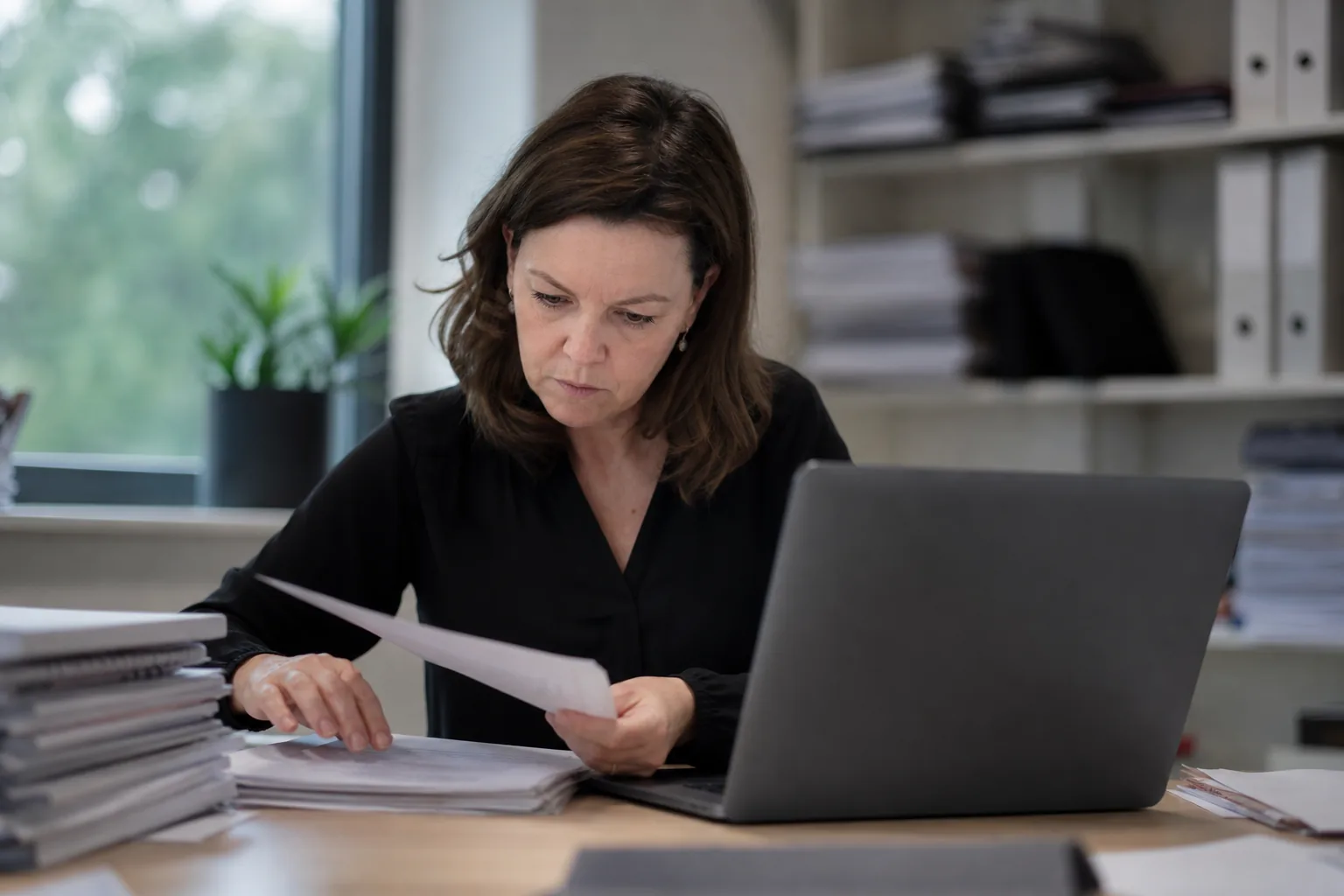 Administratief werk op een klein Nederlands kantoor. Beeld bij het artikel: Kun je per opdrachtgever een andere herinneringsroute instellen als drie klanten traag betalen?